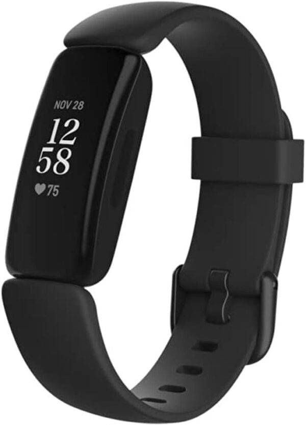 Fitbit Inspire 2 Health & Fitness Tracker with a Free 1-Year Fitbit Premium Trial, 24/7 Heart Rate, Black/Black, One Size (S & L Bands Included)