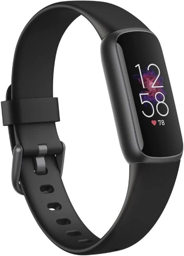 Fitbit Luxe-Fitness and Wellness-Tracker with Stress Management, Sleep-Tracking and 24/7 Heart Rate, Black/Graphite, One Size (S & L Bands Included)