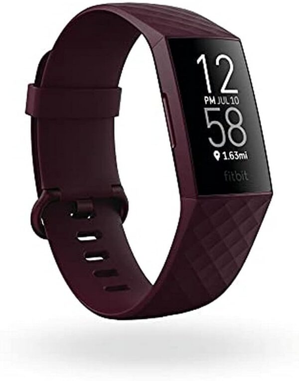 Fitbit Charge 4 Fitness and Activity Tracker with Built-in GPS, Heart Rate, Sleep & Swim Tracking, Rosewood/Rosewood, One Size (S &L Bands Included)