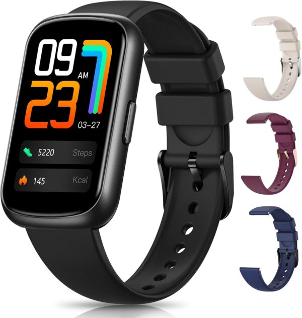 Fitness Tracker, 4 Bands Fitness Watch for Men/Women, Smart Watch with 24/7 Heart Rate/SpO2/Sleep Monitor, IP68 Health & Fitness Tracker Watch for Android/iOS Phones, Activity Tracker with Step Count