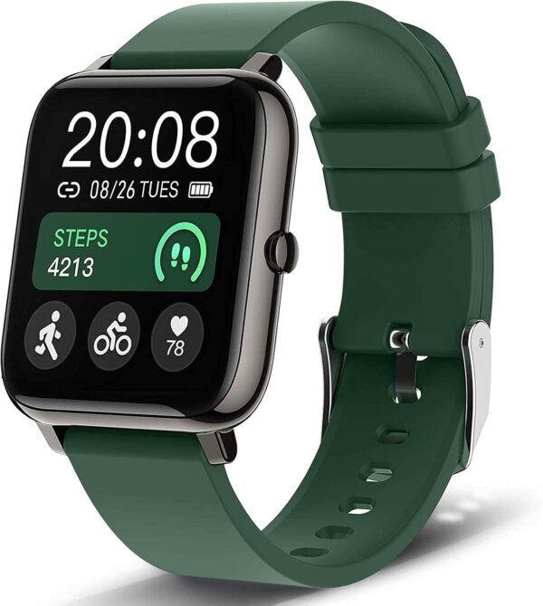 Popglory Smart Watch, Smartwatch with Blood Pressure, Blood Oxygen Monitor, Fitness Tracker with Heart Rate Monitor, Full Touch Fitness Watch for Android & iOS for Men Women (Green)