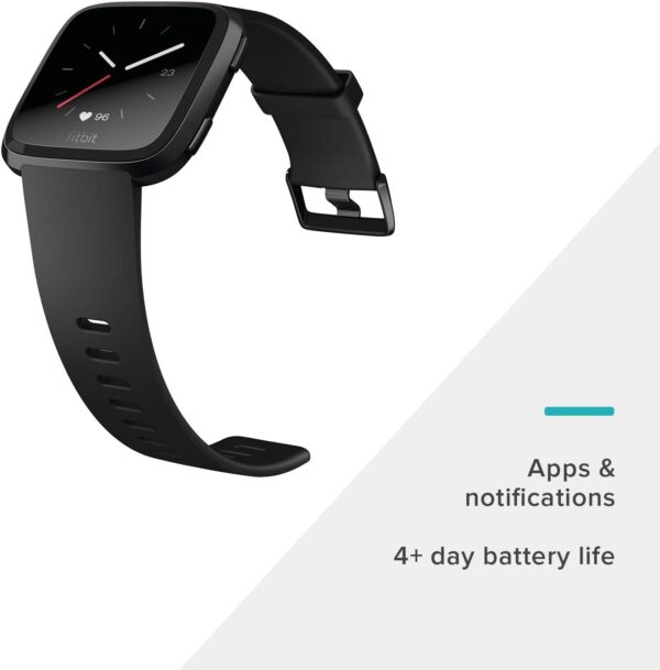 Fitbit Versa Smart Watch, Black/Black Aluminium, One Size (S & L Bands Included) - Image 4