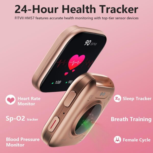 FITVII Health & Fitness Watch 2024 (Answer/Make Calls), Smart Watch with 24/7 Heart Rate and Blood Pressure, Blood Oxygen Monitor, 120+ Sport Mode Waterproof Activity Tracker - Image 2