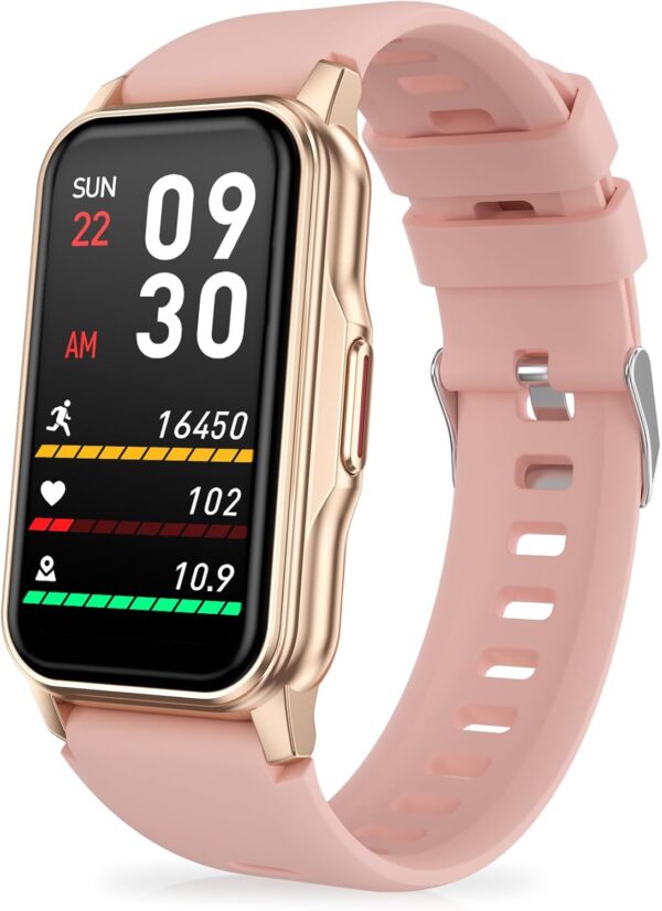 Health Fitness Tracker, Smart Watch with 24/7 Heart Rate Blood Oxygen Blood Pressure Sleep Monitor, IP68 Waterproof Step Calorie Counter Pedometer Activity Trackers for Android&iPhone Women Men Pink