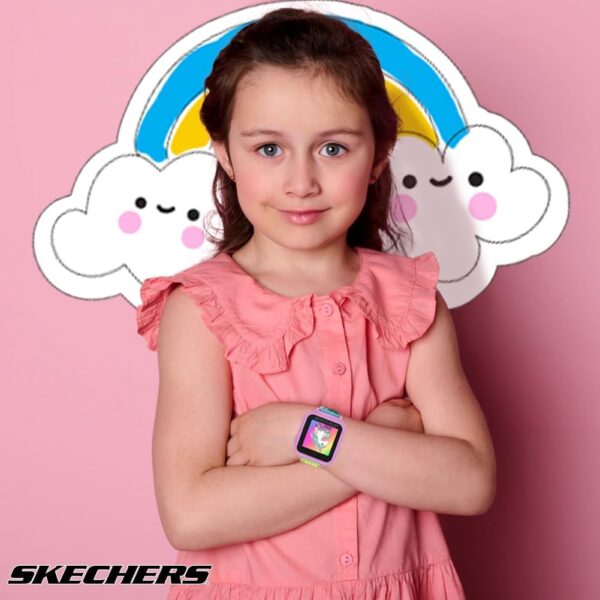 Skechers Kids Smart Watch with Rainbow Iridescent Strap, Games, Camera, & Fitness Tracker – Fun & Colorful Digital Watch with Touchscreen, Alarm, and Step Counter, Perfect for Everyday Wear and Play - Image 3