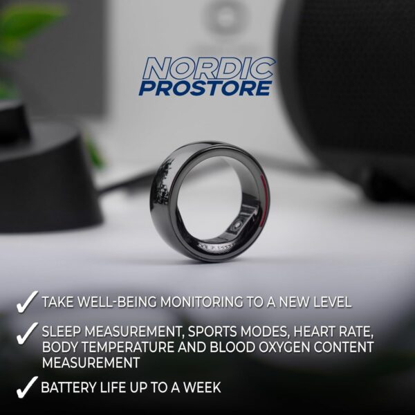 Nordic ProStore Smart Ring – Smart Rings for Men and Women – Health Tracker Ring to Monitor Fitness, Sleep and Heart rate – Fitness ring with 5-day Battery life, 5ATM Waterproof, APP for iOS & Android - Image 2