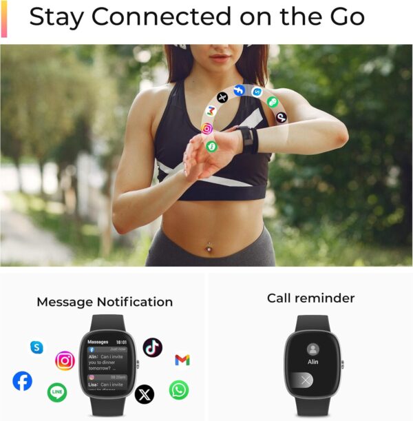 Health Fitness Tracker, 24/7 Heart Rate/SpO2/Sleep Monitor, 1.69\'\' Activity Trackers with Pedometer, Calories & Step Counter, Fitness Smart Watches for Women Men - Image 6