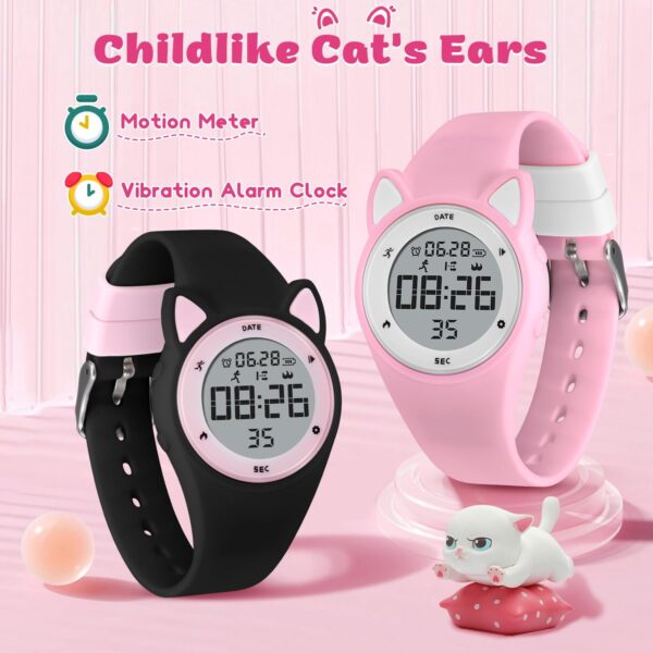 Kids Digital Watch for Girls Boys, Kids Watch with Fitness Tracker, Pedometer, Alarm Clocks, Stopwatch, No App Needed & Waterproof Girls Watch, Gift for Teens Girls Boys Ages 5-14 - Image 2