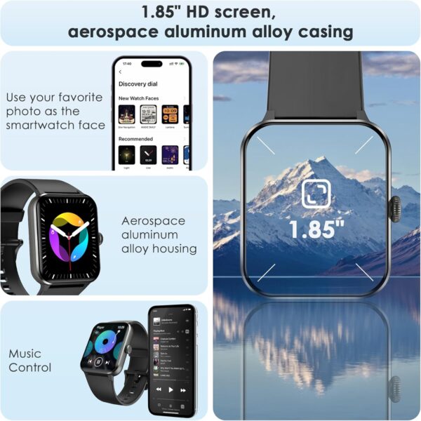 Fitness Tracker 2024 (Answer/Make Call),Smart Watch with 24/7 Heart Rate Blood Oxygen Monitor,Sleep Tracker,100+ Sports Modes,Pedometer,IP68 Waterproof Activity Trackers for Android&iPhone Women Men - Image 5