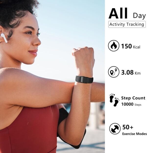 IAMJOY Smart Health Wristband, Wearable Activity & Fitness Tracker for Multi-Sport Mode, All-Day Automatic Continuous Monitoring of Health Data, Improve Sleep, Stress & Wellness, with Free App, Black - Image 4