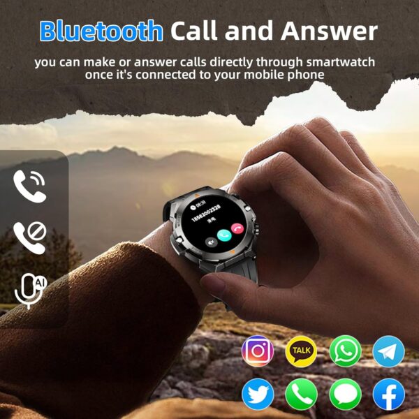 Military Smart Watch for Men Answer/Make Call, 1.46 - Image 2