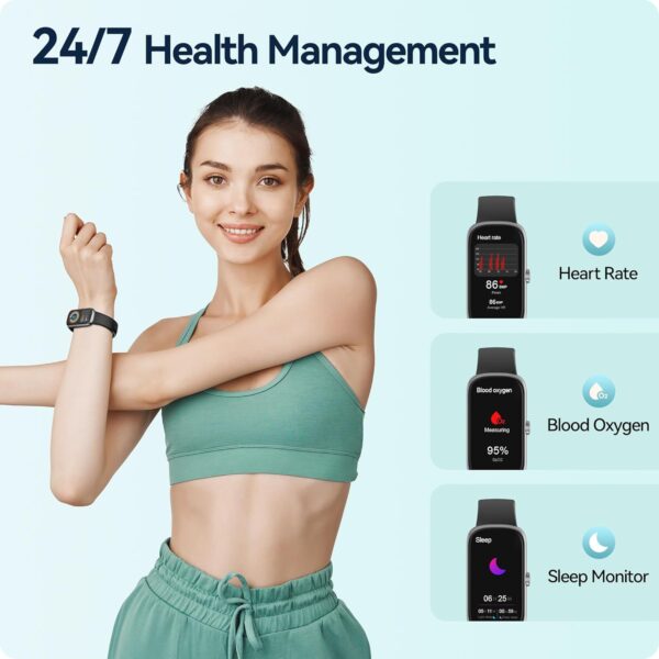 Health Fitness Tracker, 24/7 Heart Rate/SpO2/Sleep Monitor, Activity Trackers & Smart Watches with Step Calorie Counter Pedometer, 21-Day Battery, IP68 Waterproof Fitness Watches for Women Men - Image 4