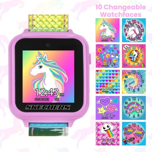 Skechers Kids Smart Watch with Rainbow Iridescent Strap, Games, Camera, & Fitness Tracker – Fun & Colorful Digital Watch with Touchscreen, Alarm, and Step Counter, Perfect for Everyday Wear and Play - Image 5