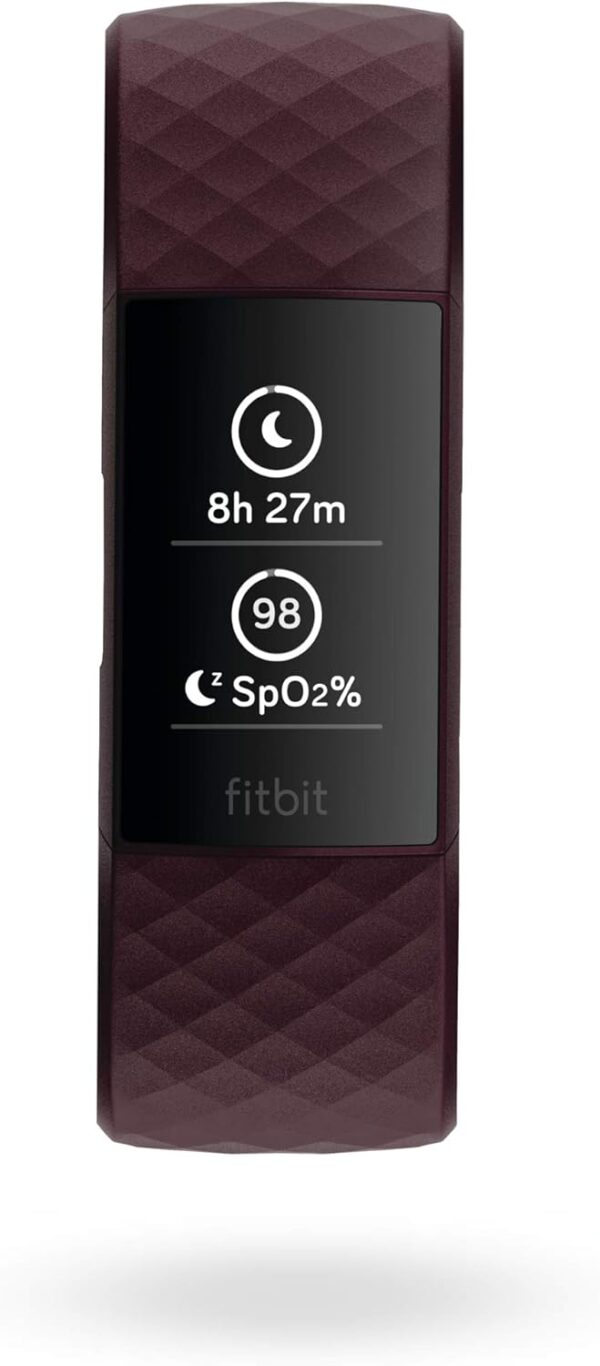 Fitbit Charge 4 Fitness and Activity Tracker with Built-in GPS, Heart Rate, Sleep & Swim Tracking, Rosewood/Rosewood, One Size (S &L Bands Included) - Image 2