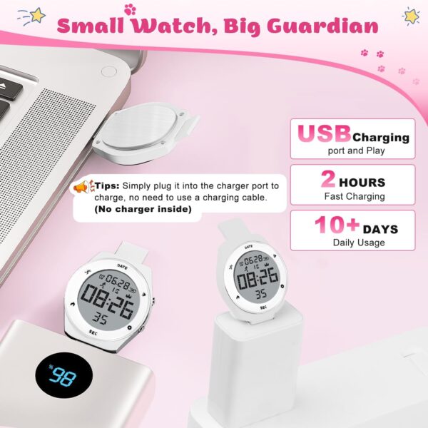 Kids Digital Watch for Girls Boys, Kids Watch with Fitness Tracker, Pedometer, Alarm Clocks, Stopwatch, No App Needed & Waterproof Girls Watch, Gift for Teens Girls Boys Ages 5-14 - Image 5