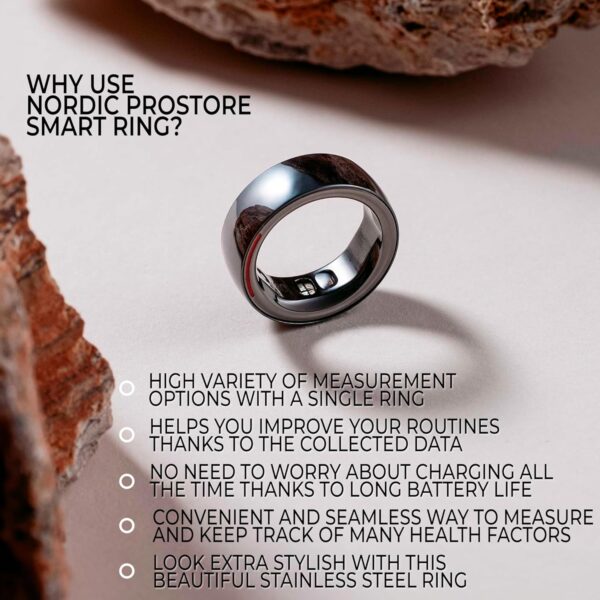 Nordic ProStore Smart Ring – Smart Rings for Men and Women – Health Tracker Ring to Monitor Fitness, Sleep and Heart rate – Fitness ring with 5-day Battery life, 5ATM Waterproof, APP for iOS & Android - Image 5