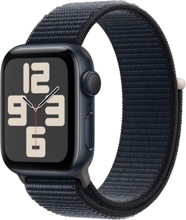 Apple Watch SE (2nd Gen) [GPS 40mm] Smartwatch with Midnight Aluminum Case with Midnight Sport Loop. Fitness & Sleep Tracker, Crash Detection, Heart Rate Monitor, Carbon Neutral