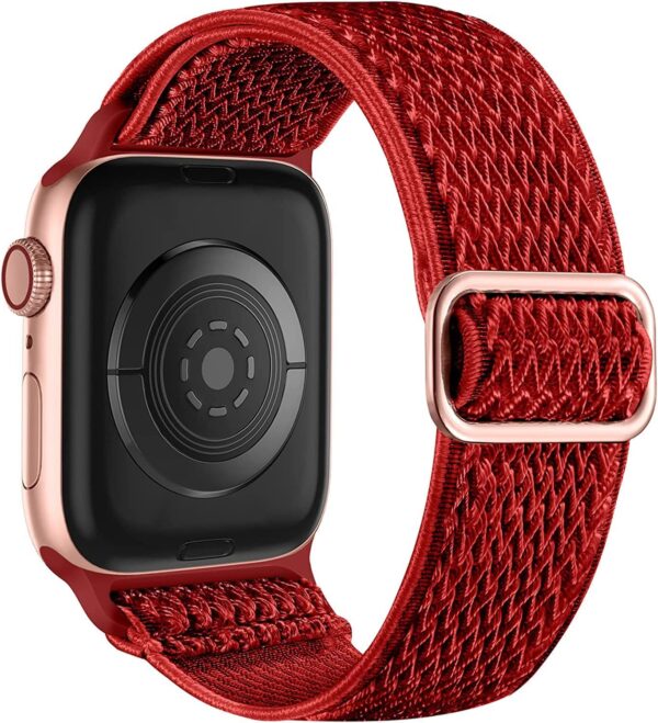 Lerobo Nylon Stretchy Solo Loop Watch Band, Compatible with Apple Watch Series 1-10, SE, Ultra 38/40/41/42/44/45mm/46mm/49mm, Adjustable Replacement Strap for Women Men