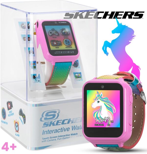 Skechers Kids Smart Watch with Rainbow Iridescent Strap, Games, Camera, & Fitness Tracker – Fun & Colorful Digital Watch with Touchscreen, Alarm, and Step Counter, Perfect for Everyday Wear and Play - Image 2